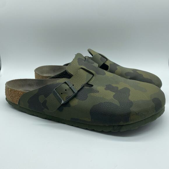 Birkenstock Other - Birkenstock Army Green Desert Soil Camo Print Boston Clogs Slip-On Men's size 44